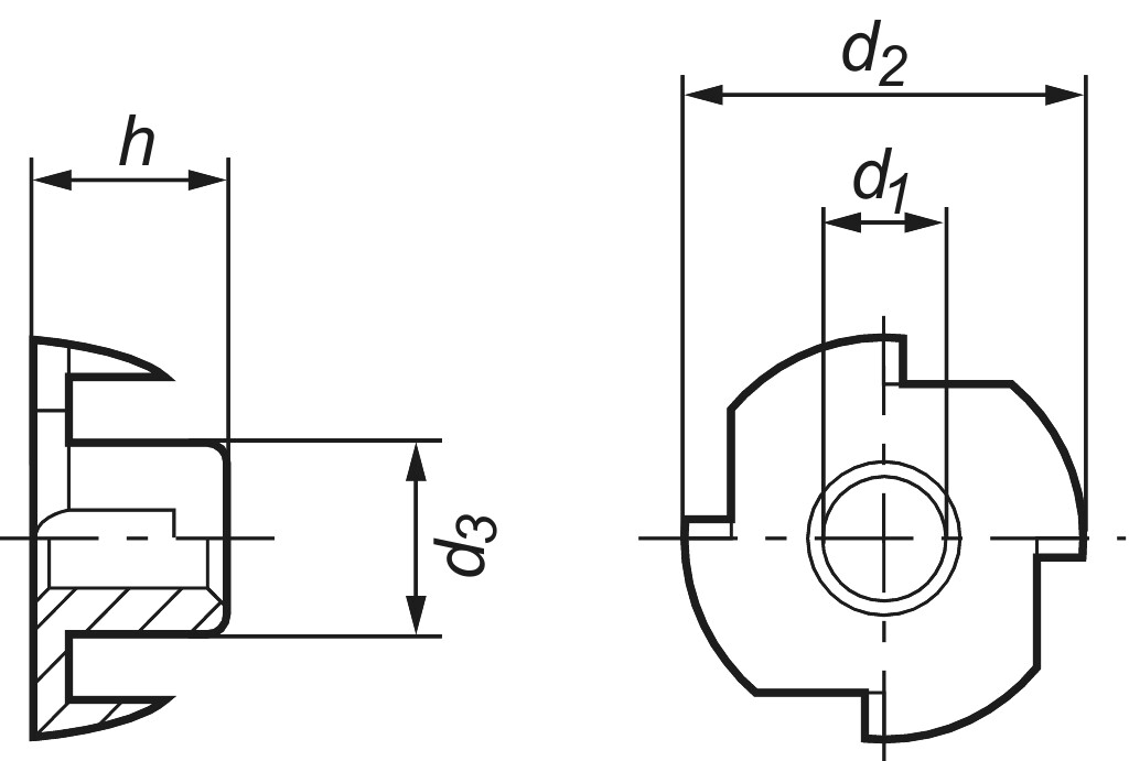 Drive in nut  M  5 x  8 steel zinc-plated Drive in nut  M  5 x  8 steel zinc-plated